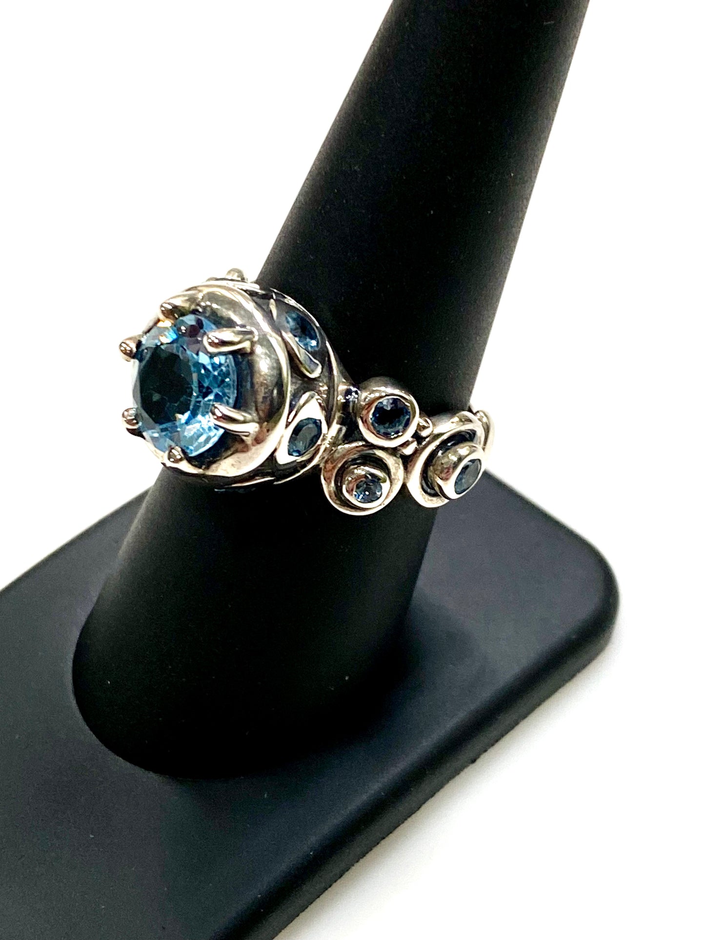 GORGEOUS BLUE TOPAZ SOLID STERLING SILVER RING