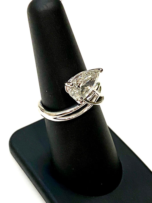 DID YOU KNOW THAT LAB GROWN DIAMONDS ARE REAL DIAMONDS? GASP AT THIS 2.08ct PEAR SHAPED LAB GROWN DIAMOND IN 14k WHITE GOLD