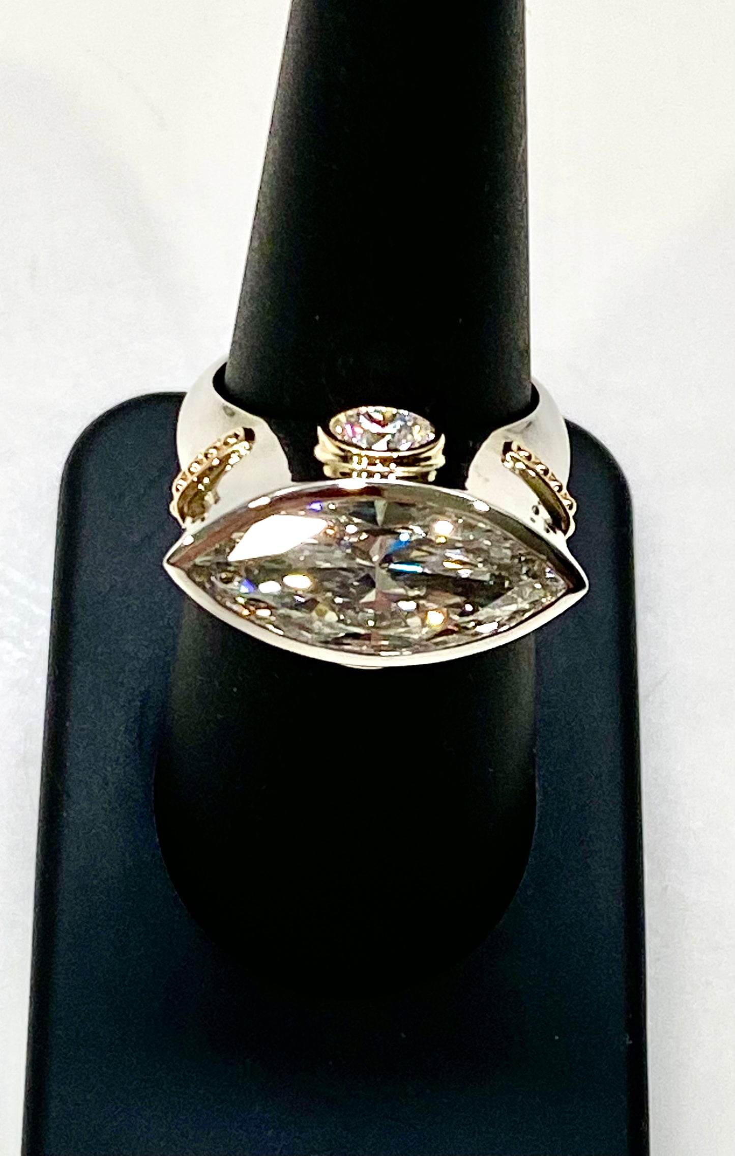 Custom Designed Diamond Two Tone Lab Grown Diamond Ring.