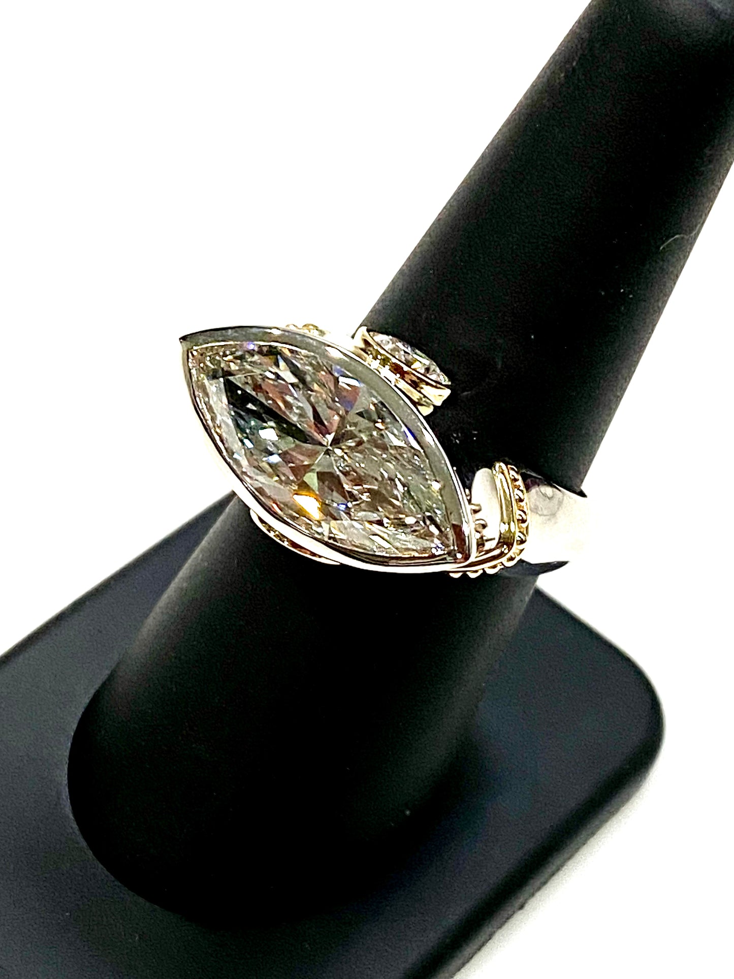 Custom Designed Diamond Two Tone Lab Grown Diamond Ring.