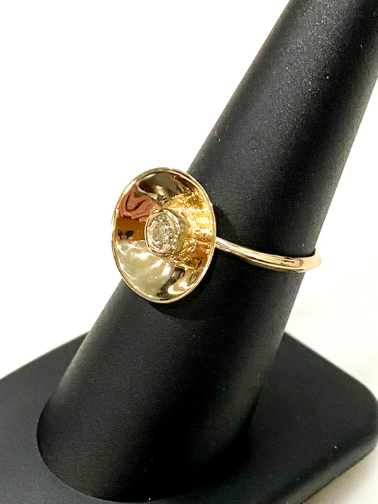 GORGEOUS JUST COMPLETED CUPEL 14k YELLOW GOLD RING.