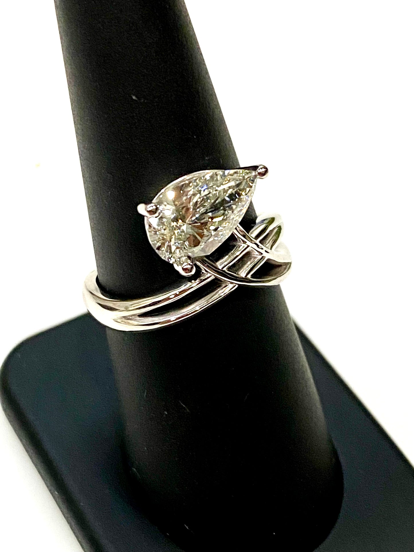 DID YOU KNOW THAT LAB GROWN DIAMONDS ARE REAL DIAMONDS? GASP AT THIS 2.08ct PEAR SHAPED LAB GROWN DIAMOND IN 14k WHITE GOLD