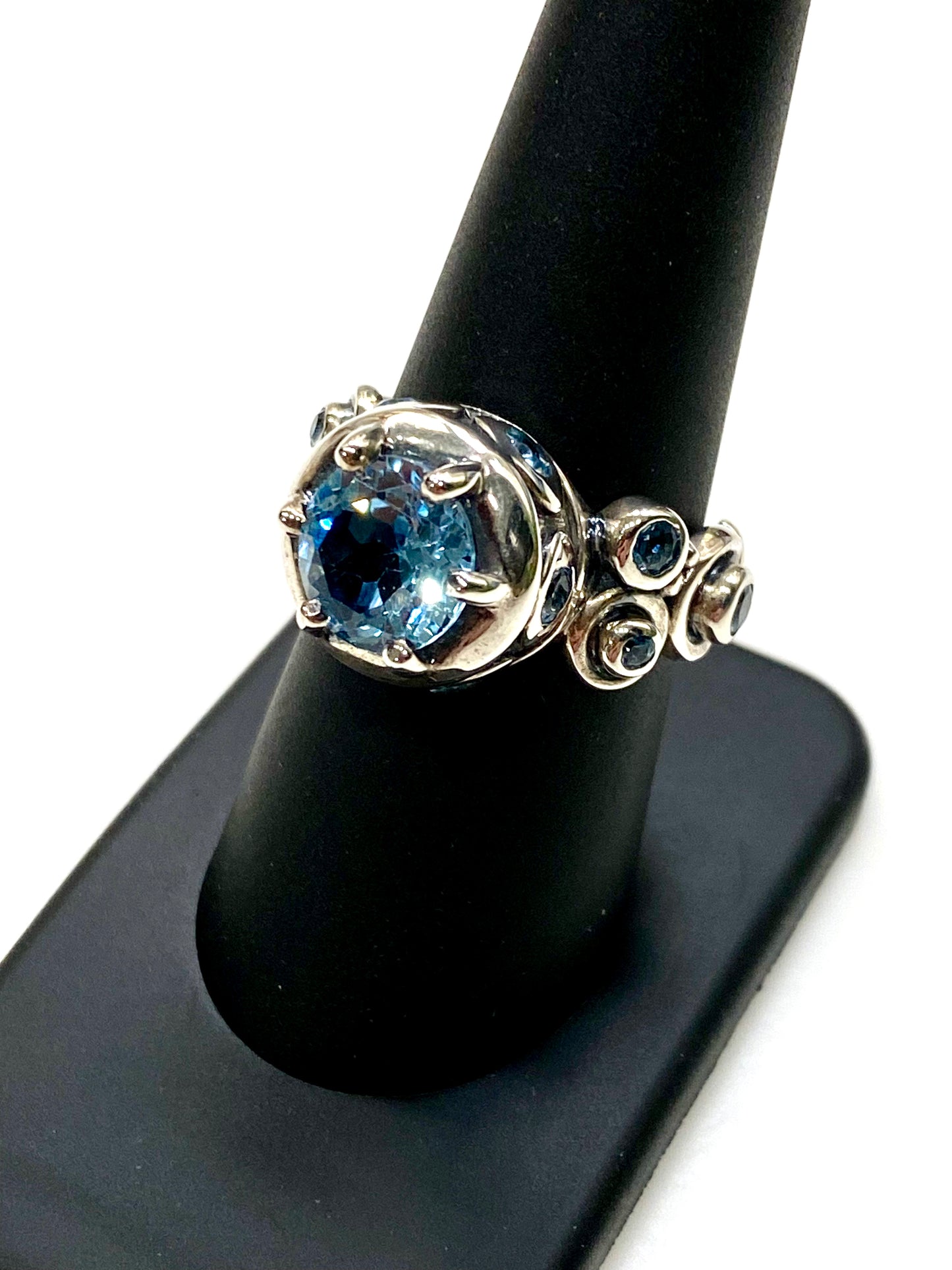 GORGEOUS BLUE TOPAZ SOLID STERLING SILVER RING