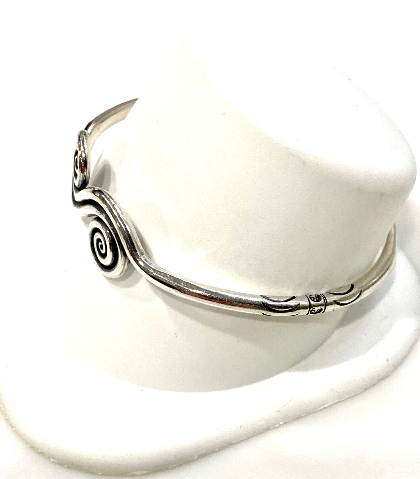 UNIQUE RUSTIC BOHO SOLID STERLING SILVER CUFF BRACELET