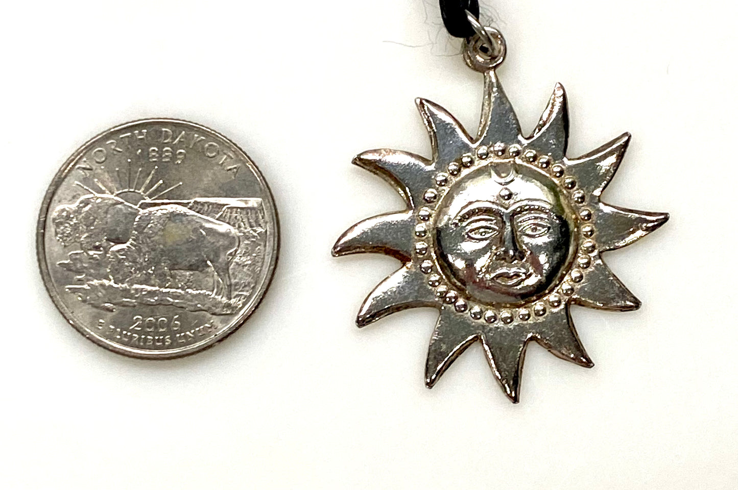 STERLING SILVER SUNSHINE FACE PENDANT