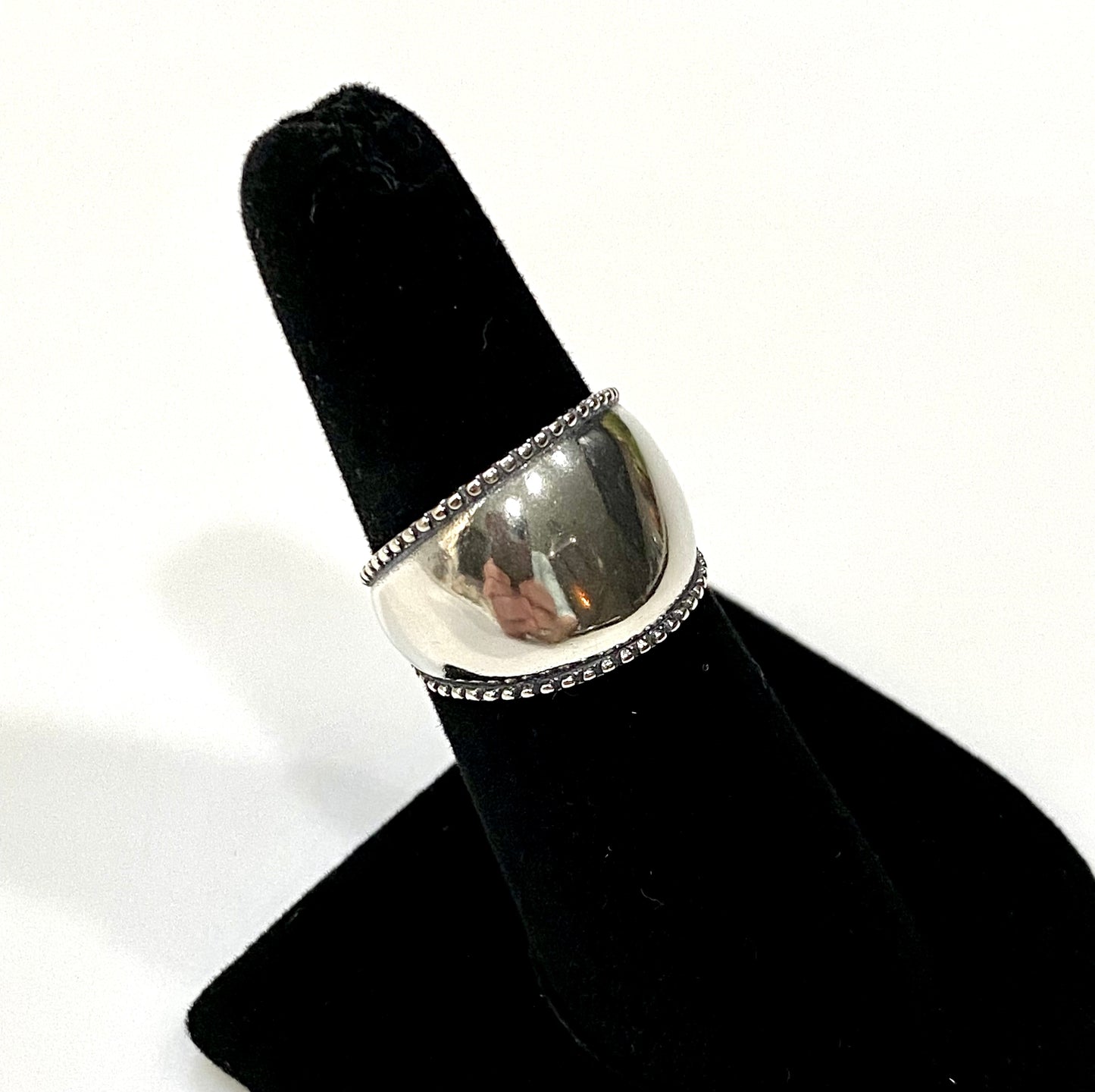 UNIQUE DOMED STERLING SILVER OPEN RING