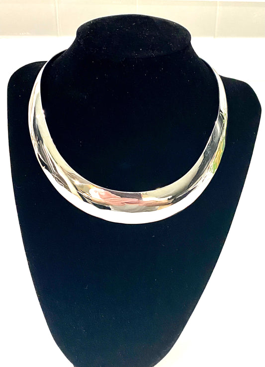 BEAUTIFUL SOLID STERLING SILVER NECK RING NECKLACE