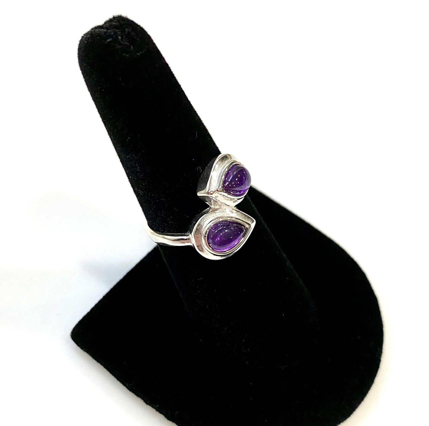 BEAUTIFUL ROYAL PURPLE AMETHYST CABOCHON STERLING SILVER RING