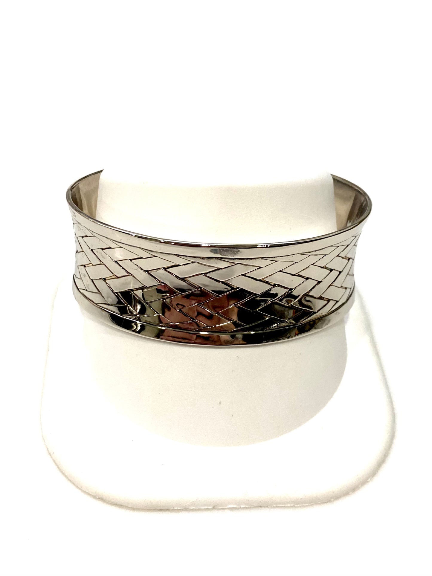 Woven Sterling Silver Cuff Bangle