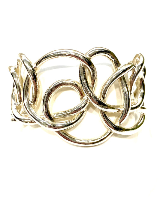 ARTFULLY DESIGNED CUSTOM MADE STERLING SILVER CUFF BRACELET