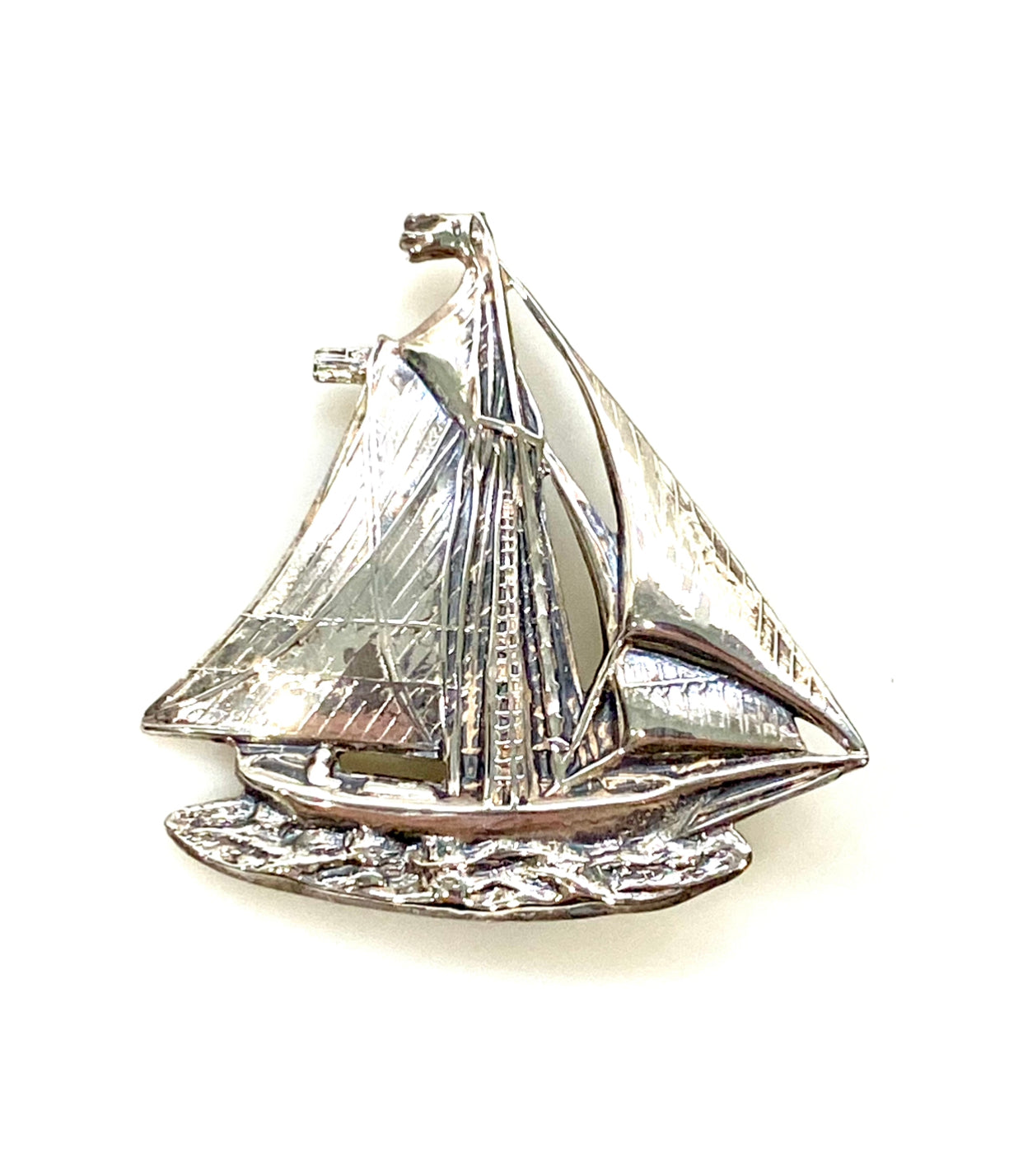 Sailboat Sterling Silver Pin Brooch