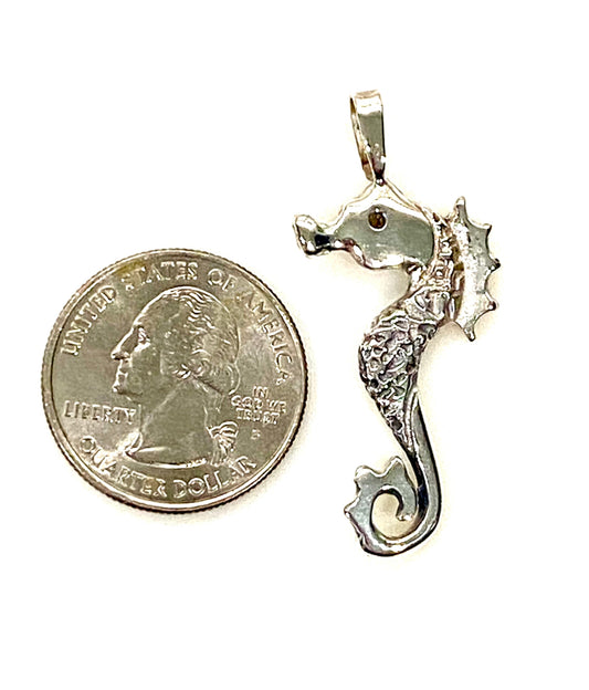 BABY SEAHORSE SOLID STERLING SILVER PENDANT