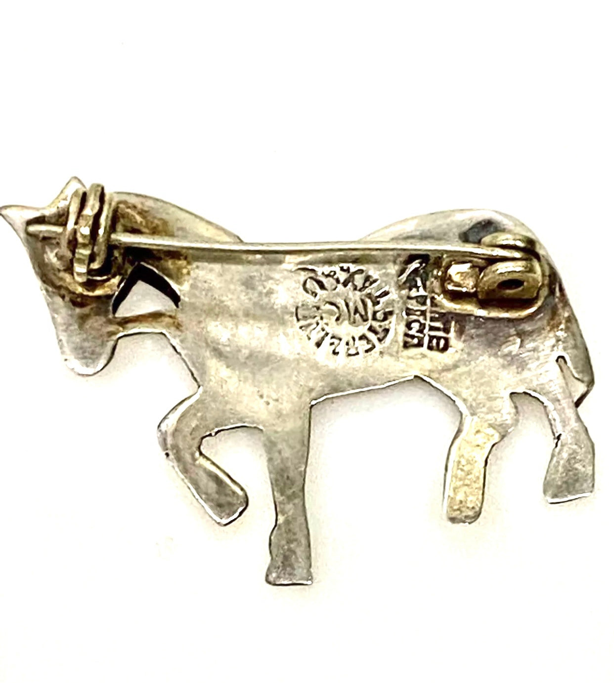 Taxco Sterling Silver Abalone Horse Pin