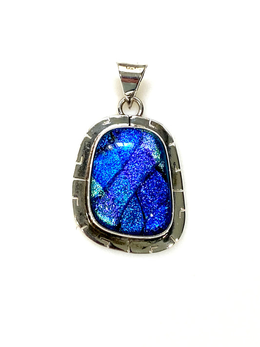 STUNNING DICHROIC SOLID STERLING SILVER PENDANT