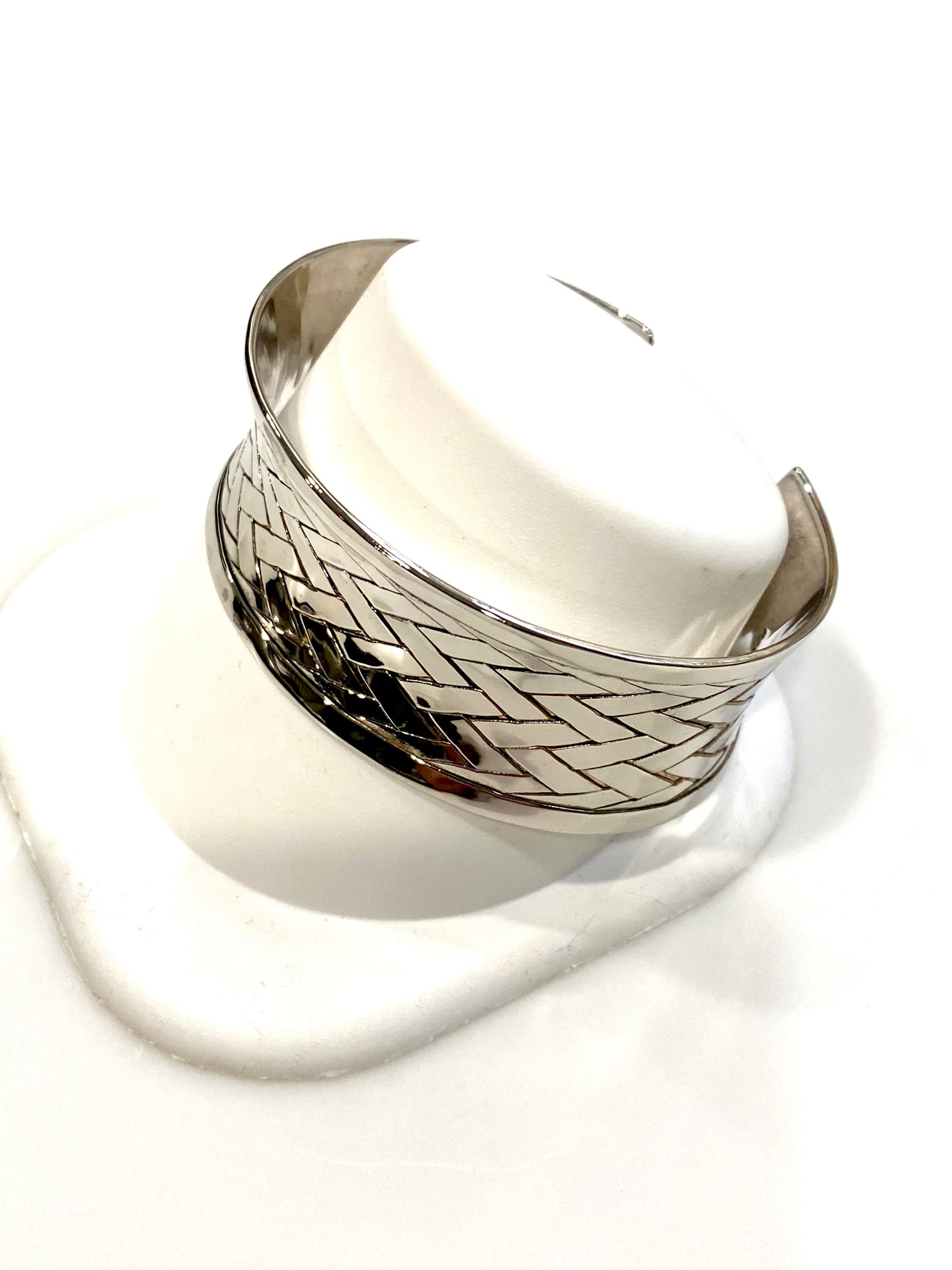 Woven Sterling Silver Cuff Bangle