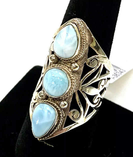 Larimar Sterling Silver Ring