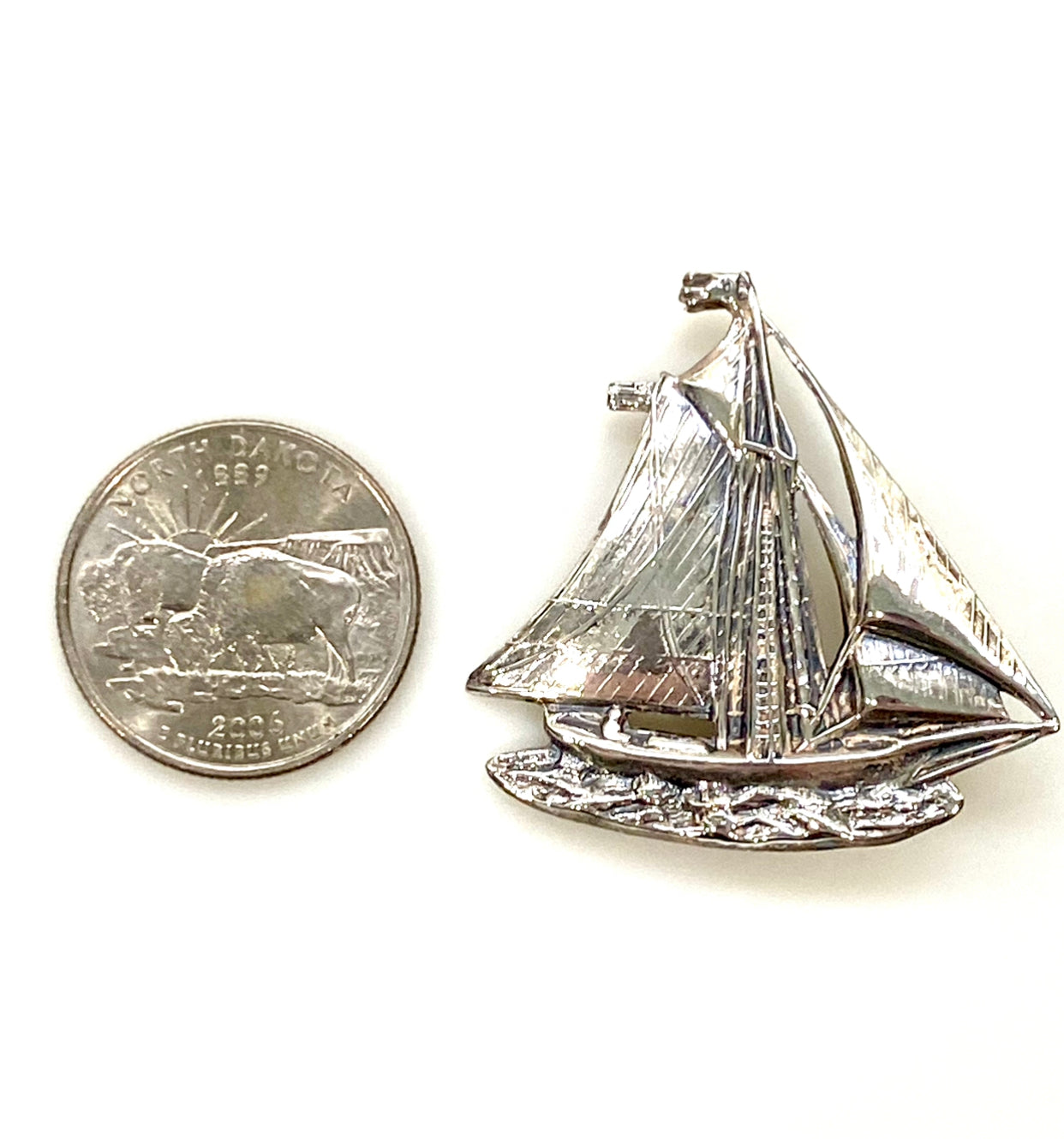 Sailboat Sterling Silver Pin Brooch