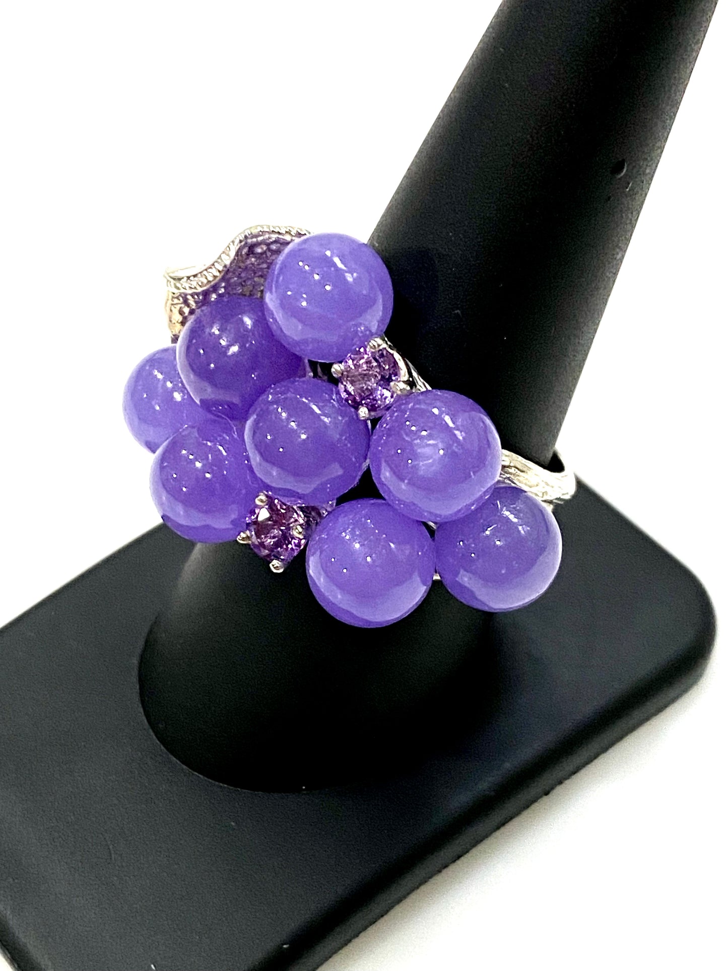 GORGEOUS CABOCHON AMETHYST STERLING SILVER RING