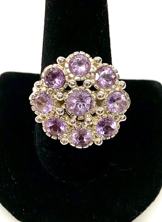 GORGEOUS GENUINE AMETHYST STERLING SILVER RING