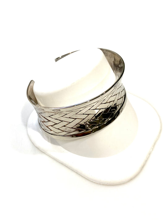 Woven Sterling Silver Cuff Bangle