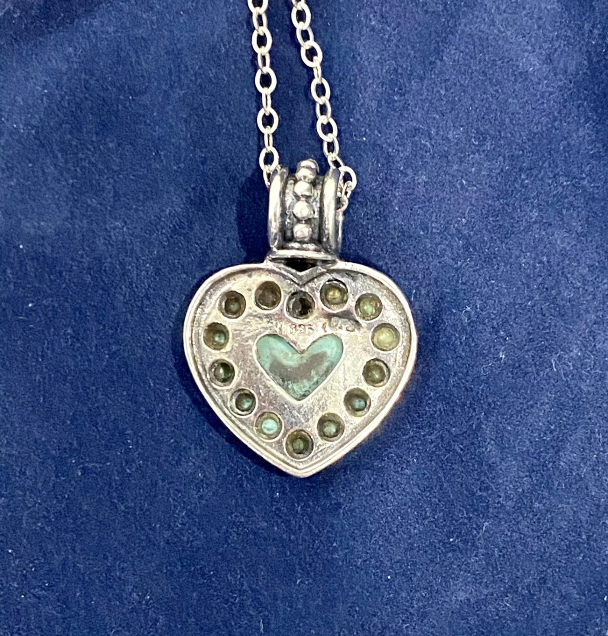 Turquoise Sterling Silver Heart Necklace