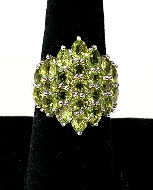 Gorgeous Genuine Peridot Ring Sterling Silver