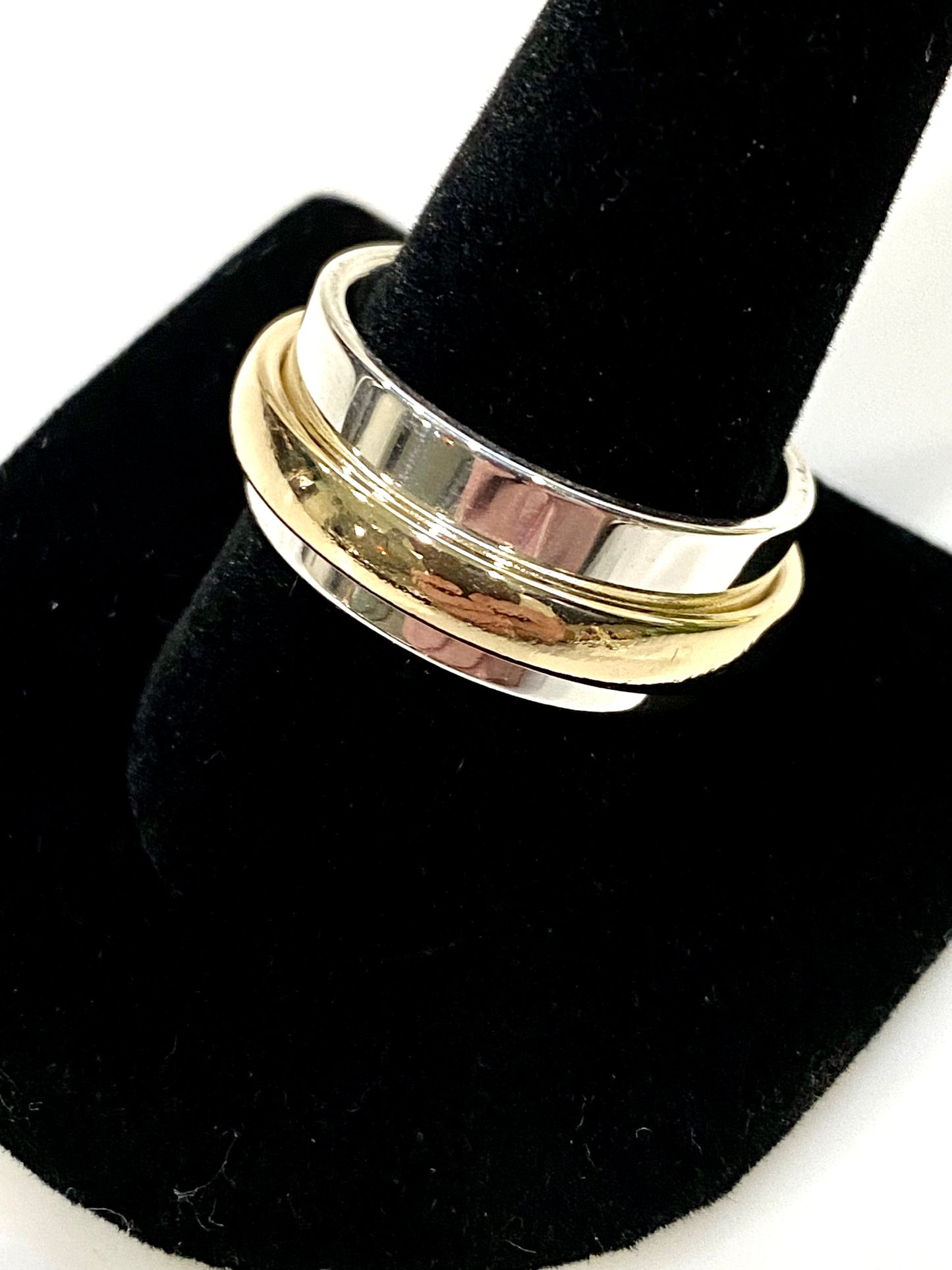 Gorgeous 10mm Sterling Silver & 14k Band