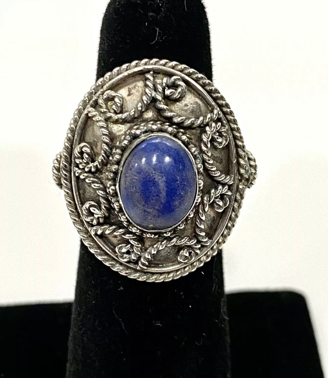 Vintage Blue Lapis Sterling Silver Ring