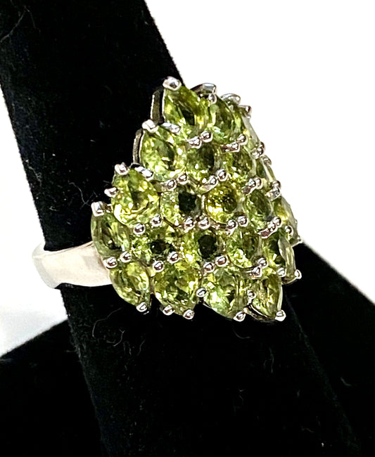 Gorgeous Genuine Peridot Ring Sterling Silver