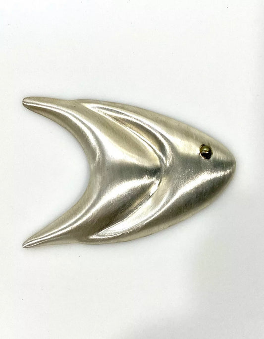 Large Alpaca Mexico Sterling Silver Fish Pendant