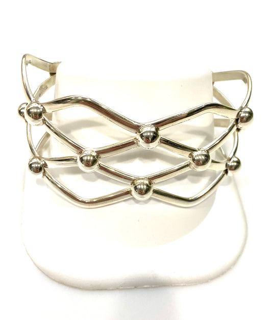 GORGEOUS MODERN SOLID STERLING SILVER CUFF BRACELET