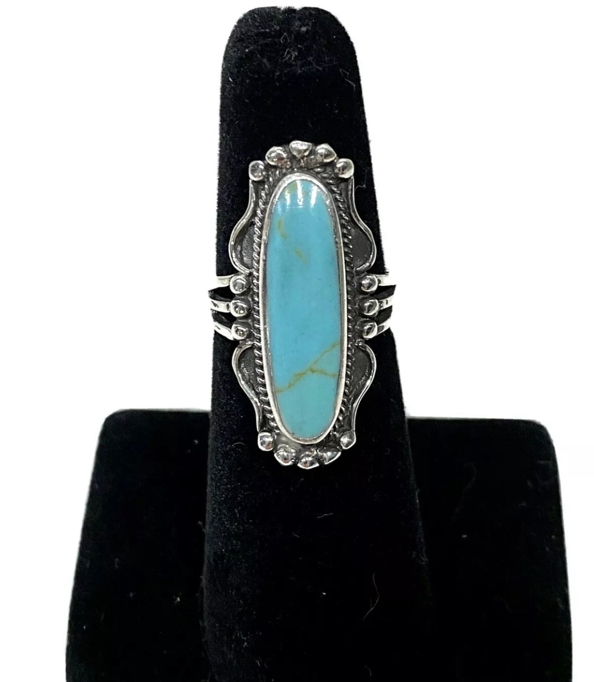 Genuine Turquoise Sterling Silver Ring