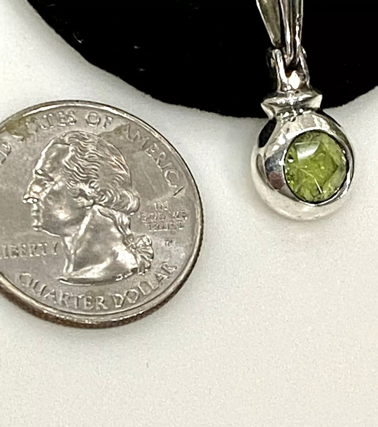 Vintage Genuine Peridot Sterling Silver Pendant