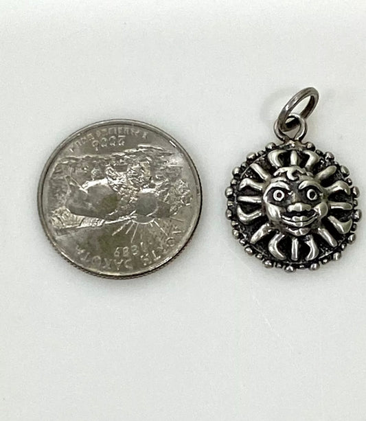 Mexico Sterling Silver Sun Pendant