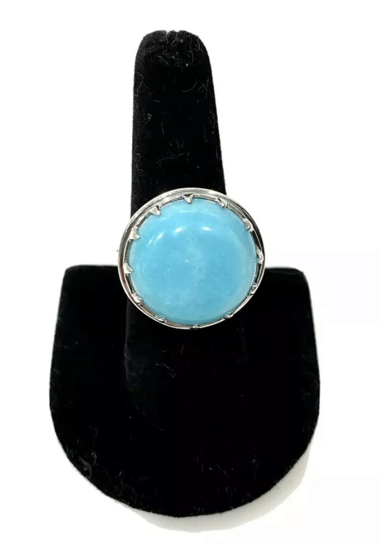 Large Natural Turquoise Sterling Silver Ring