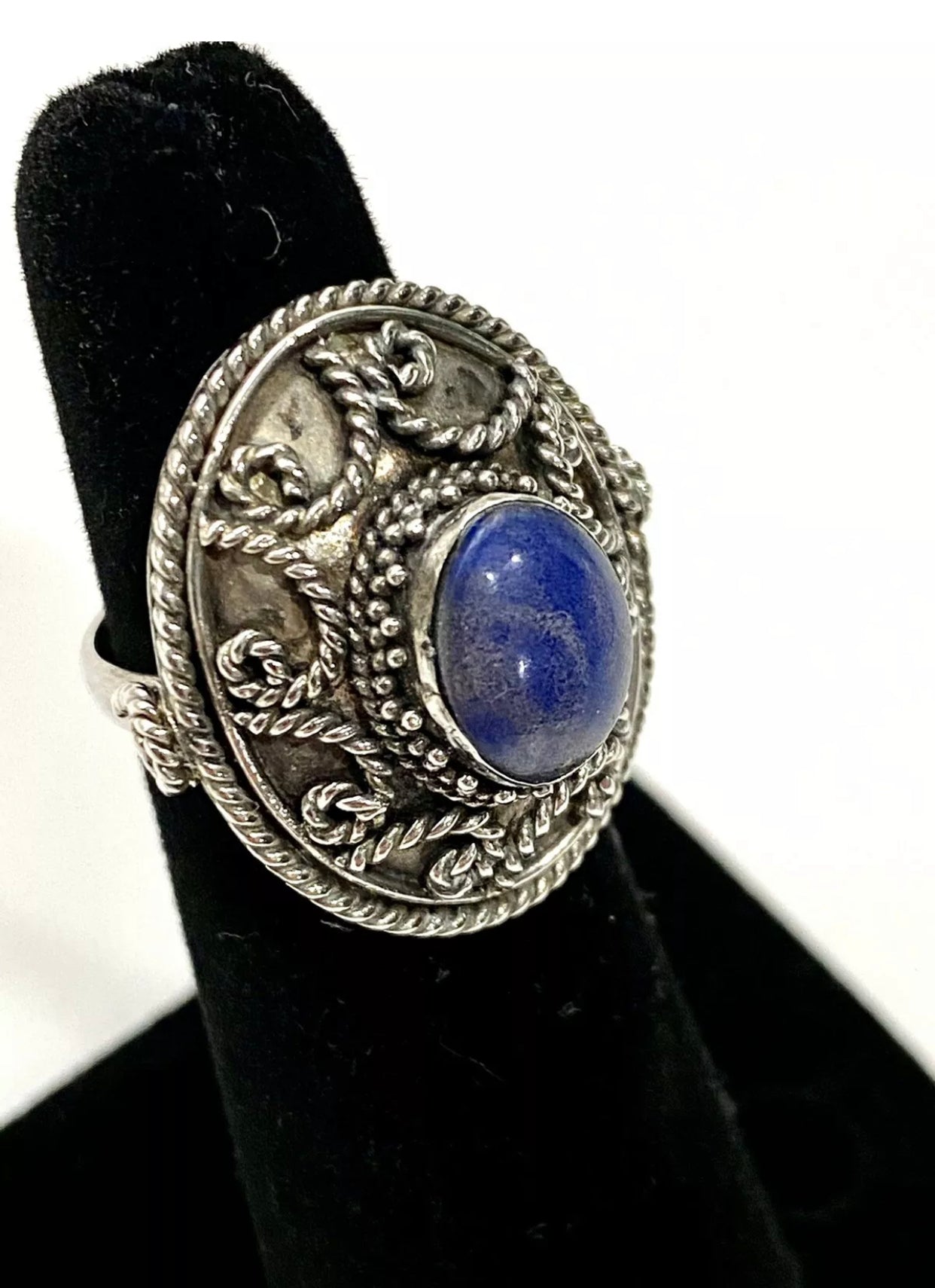 Vintage Blue Lapis Sterling Silver Ring