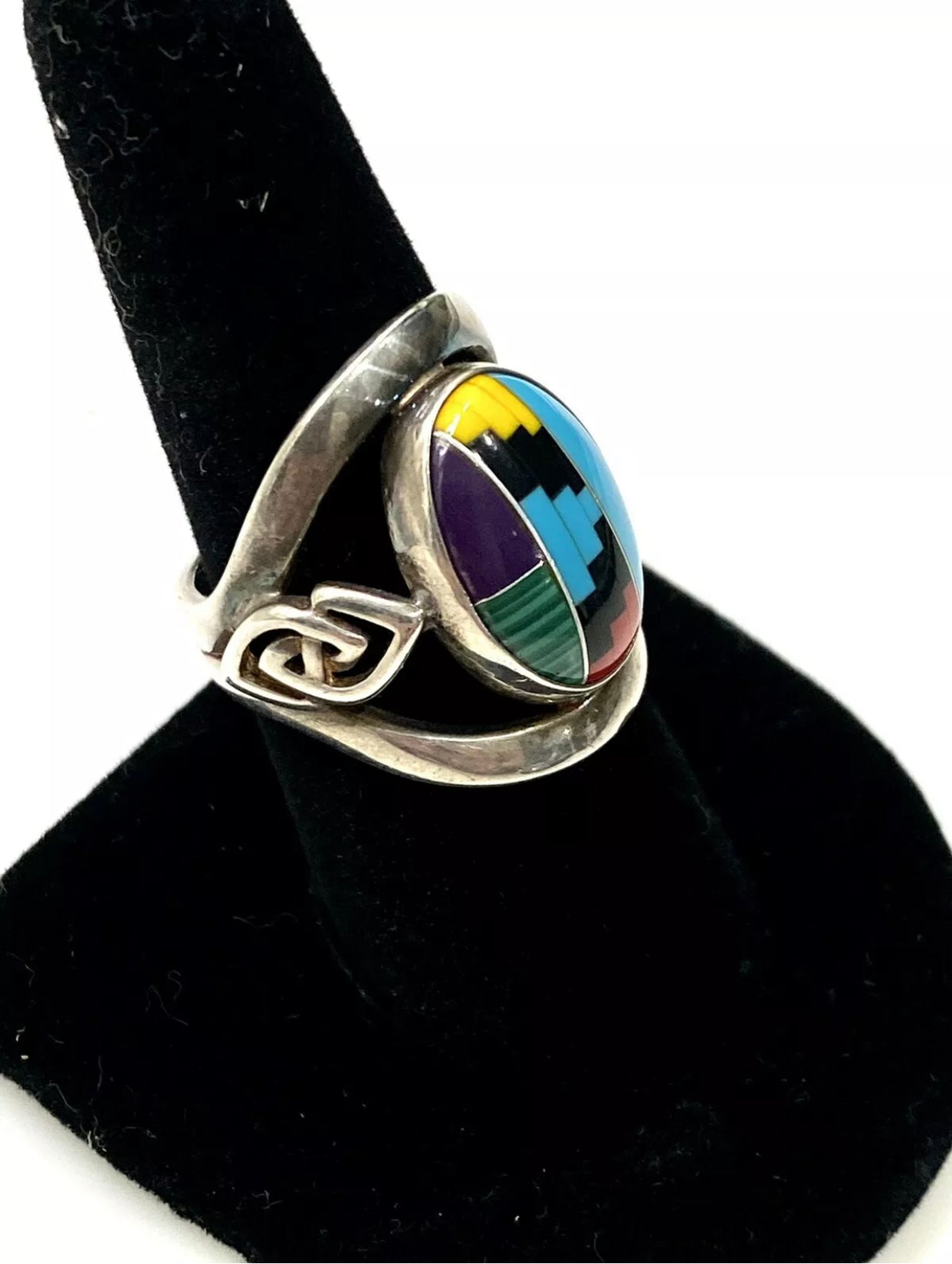 Gorgeous Enameled Sterling Silver Ring