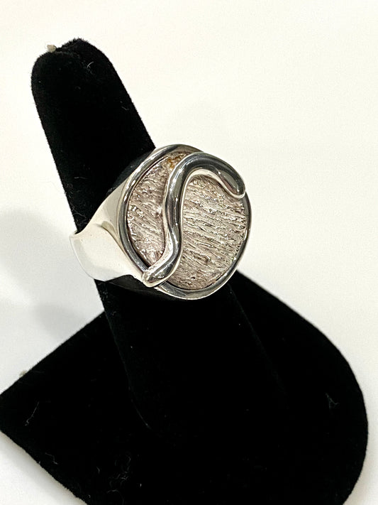 Modernist Solid Sterling Silver Handcrafted Ring