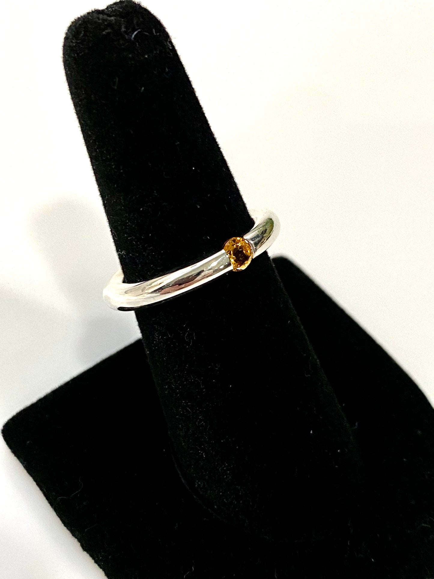 GORGEOUS CITRINE TENSION MOUNTED STERLING SILVER RING