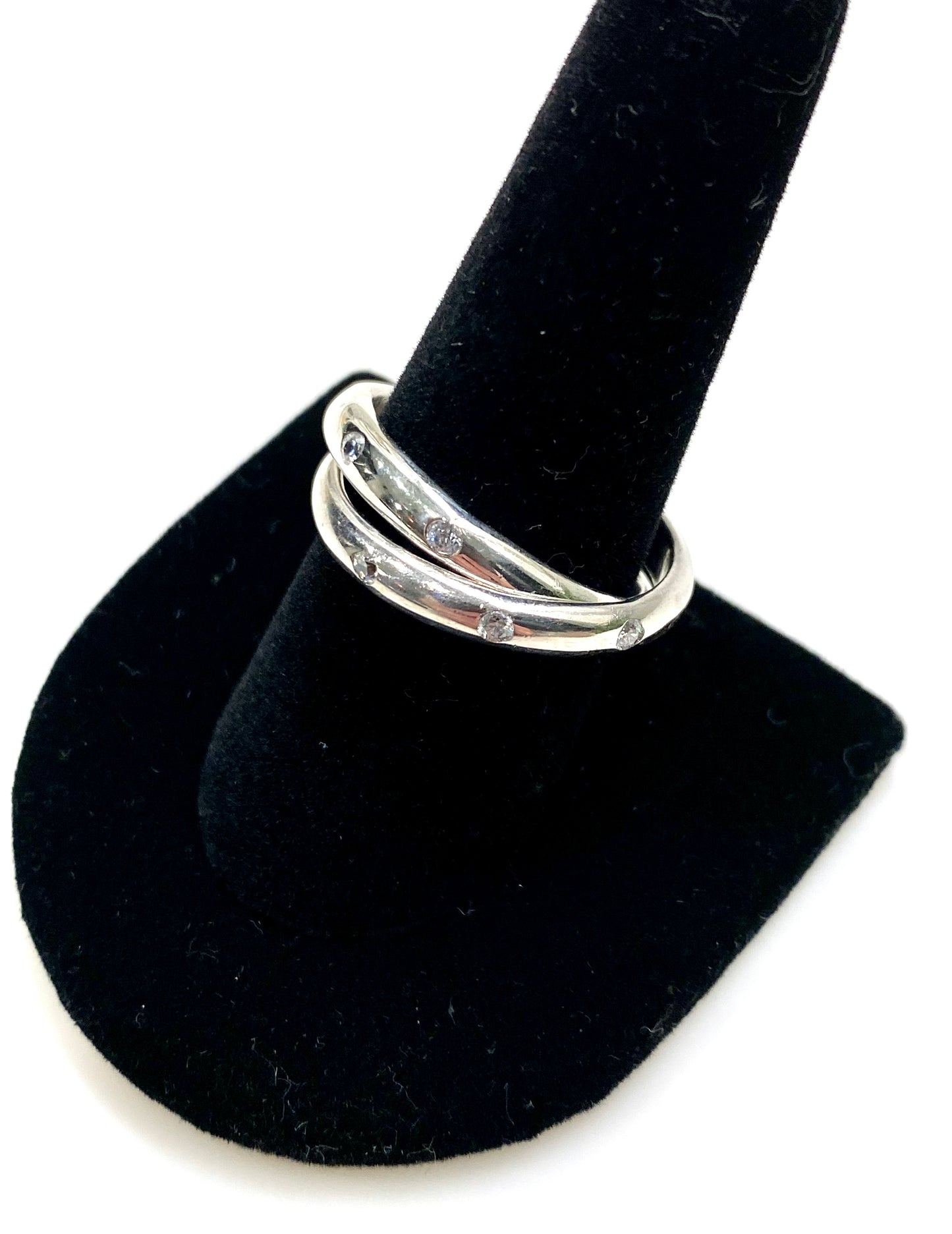 DUAL STERLING SILVER INTERLOCKING RINGS