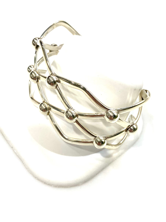 GORGEOUS MODERN SOLID STERLING SILVER CUFF BRACELET