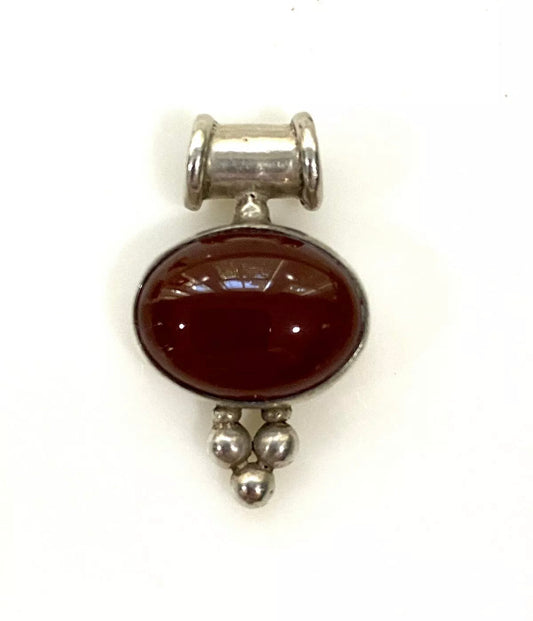 Vintage Carnelian Sterling Silver Pendant