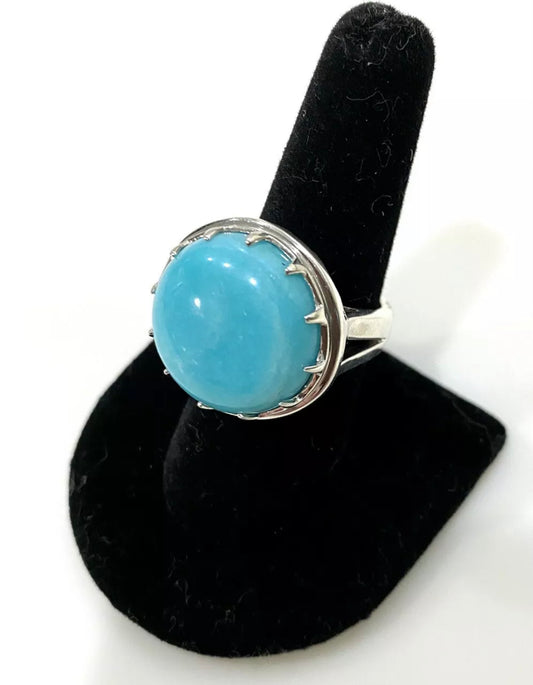 Large Natural Turquoise Sterling Silver Ring