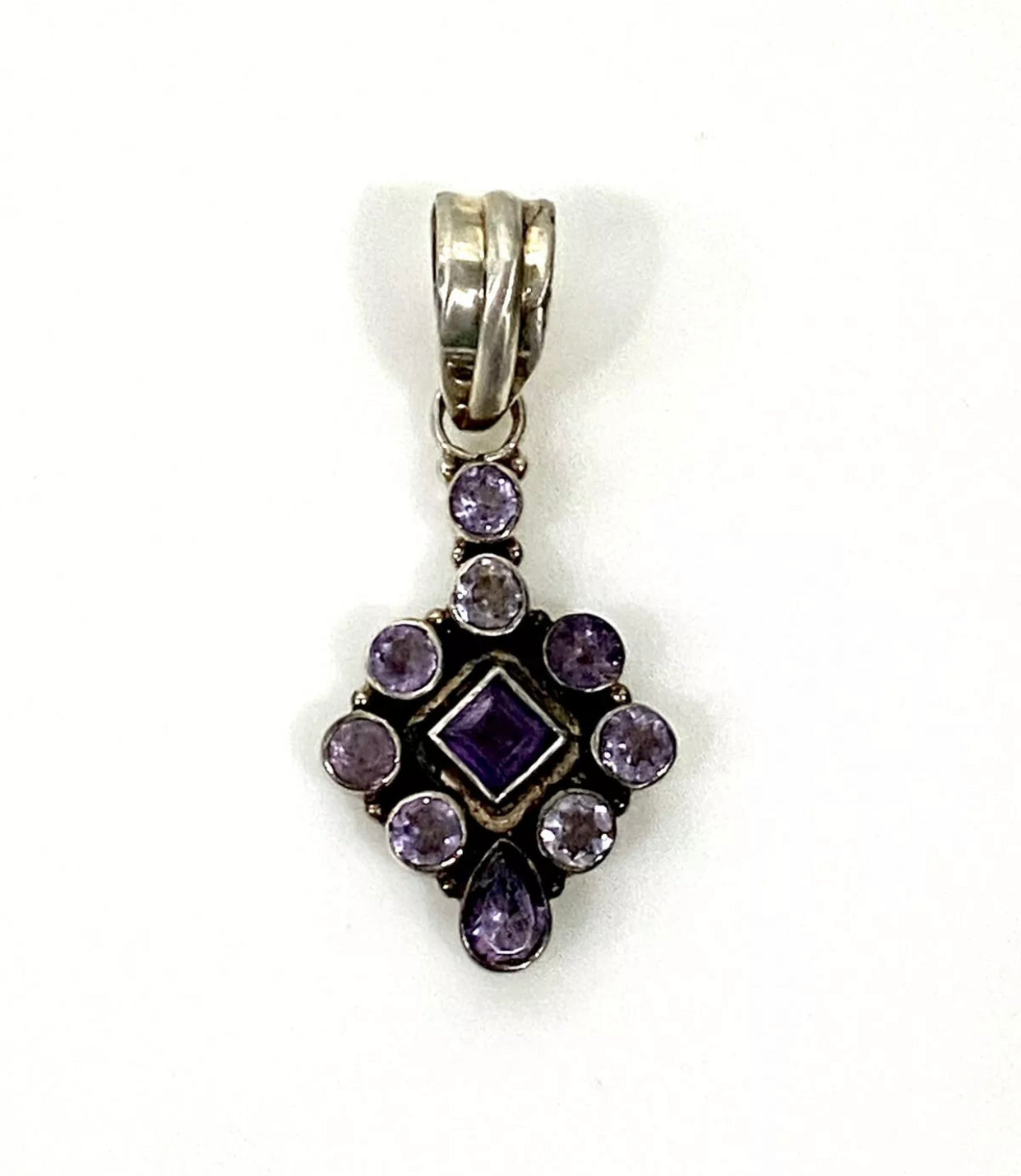 Vintage Amethyst Sterling Silver Pendant