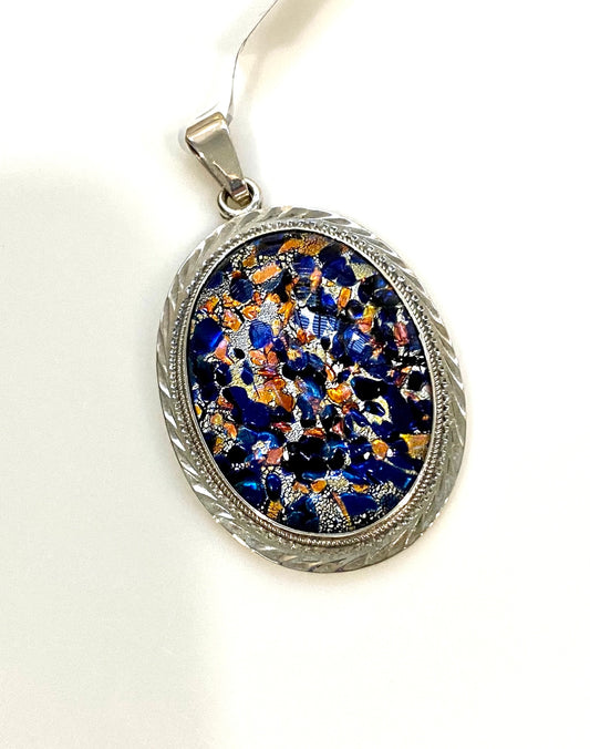 Gorgeous Metallic Enameled Pendant