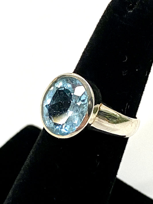 Gorgeous Blue Topaz Sterling Silver Ring