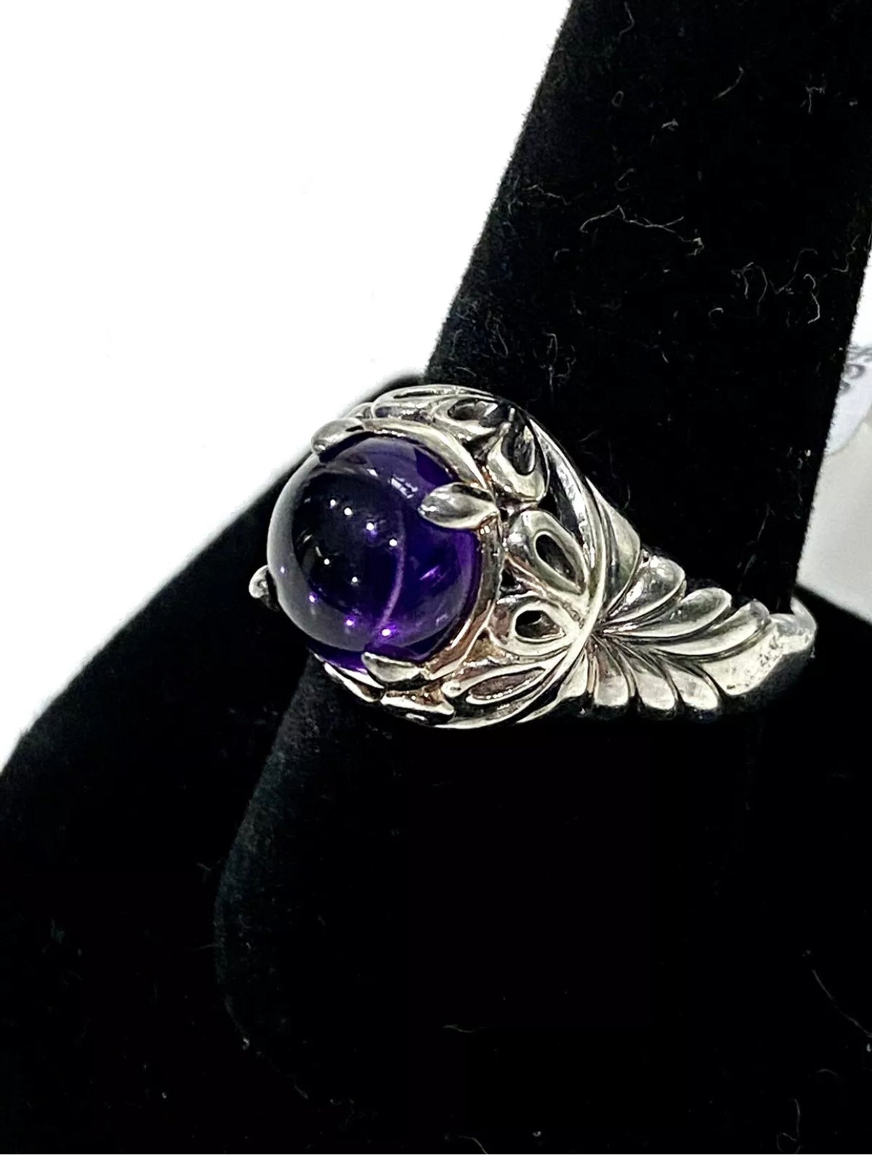 Amethyst Cabochon Sterling Silver Ring