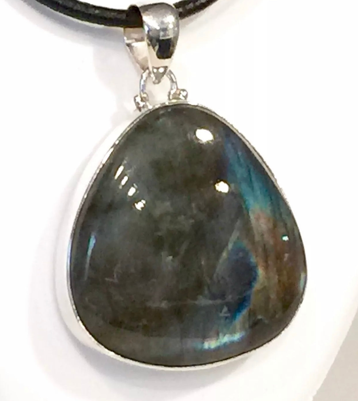 Large Labradorite Sterling Silver Pendant