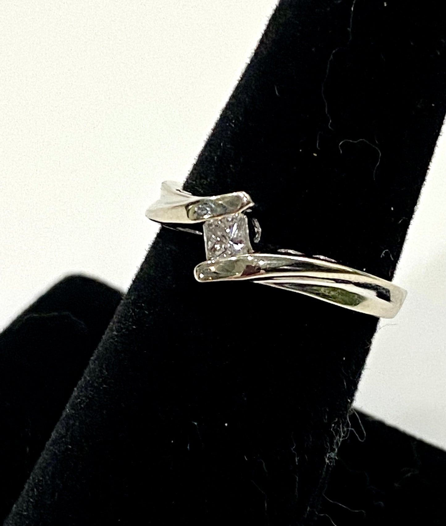 14k White Gold Princess Cut Diamond Ring