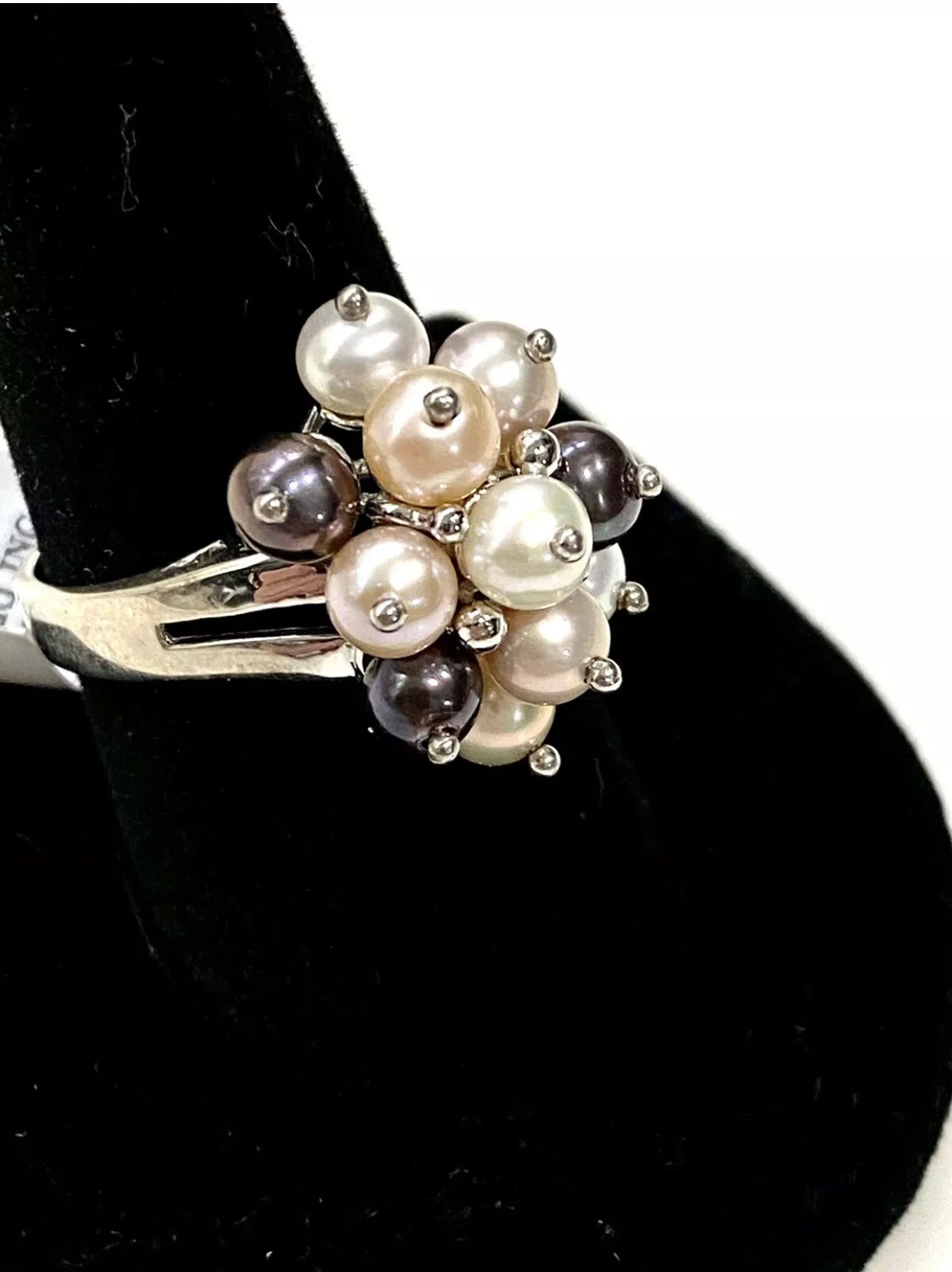 Multi Colored Pearl Sterling Silver Ring